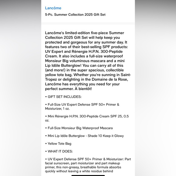 Lancôme 5-Pc. Summer Collection 2025 Gift Set- Limited Edition - Picture 11 of 11